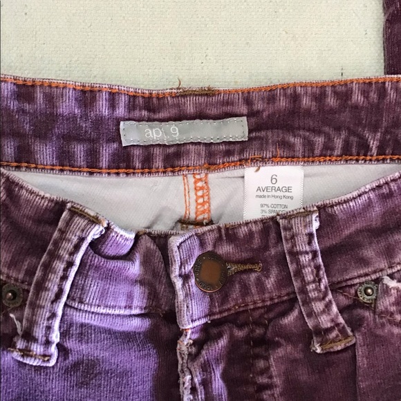 Boho vintage purple low rise boot cut corduroys - Picture 2 of 5